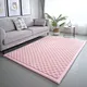 Pink Plush Faux Fur Tatami Mat 3cm Thick Memory Foam Mat Checkered Velvet Large Area Rug Outdoor Long-Pile Soft Bath Mat Floor Mat for Living Room Bedside Rug